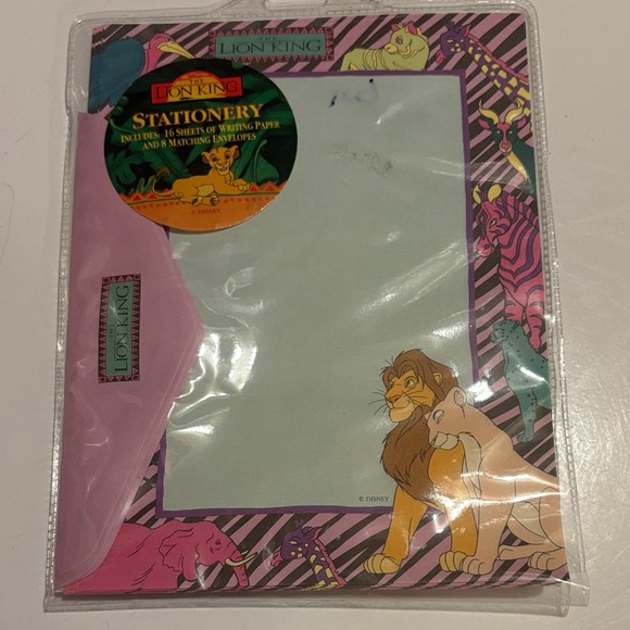 Vintage  Lion King Stationery Set - Pink and Green - Picture 1 of 3